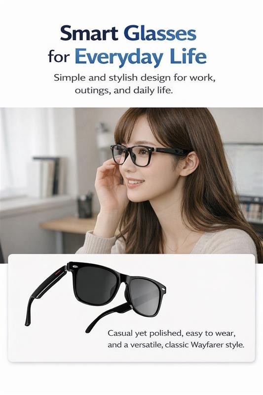 Soundcore Frames Landmark Wander Open Ear Smart Glasses - Black