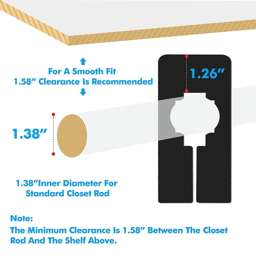 30 PCS Rectangular Closet Dividers with a Bonus Marker, Black Plastic Rectang...