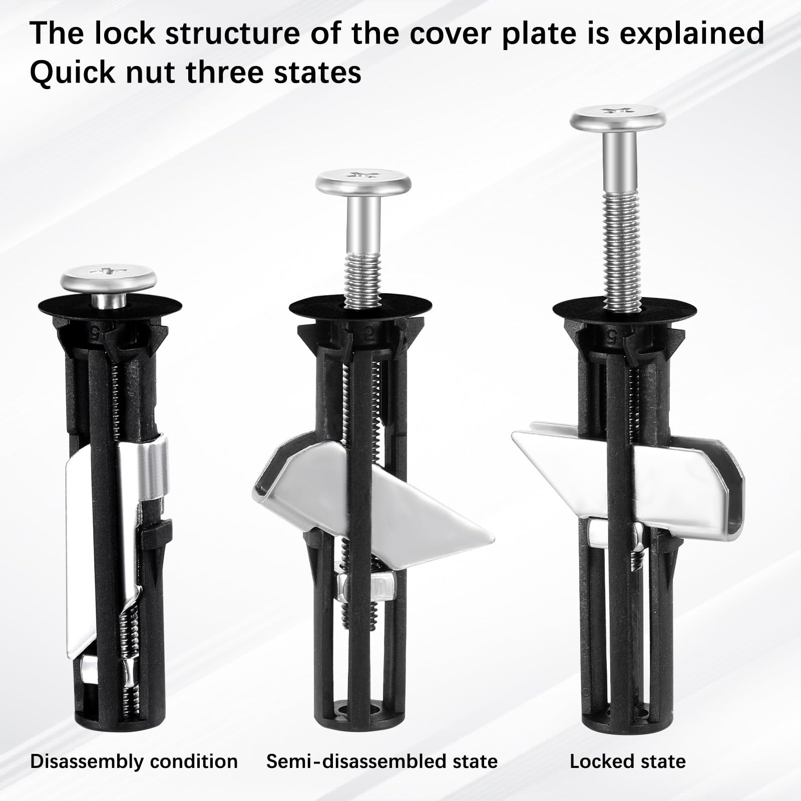 2Pcs Toilet Seat Screws Kit, Heavy Duty Stainless Steel Toilets Bolts Toilets...