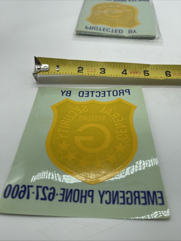 General Security Systems “Protected By” Window Sticker Badge Emergency Phone #