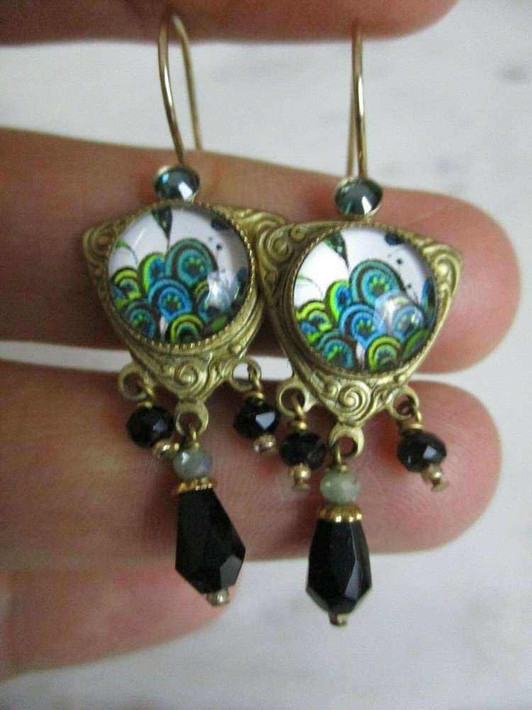 Petite Earrings dangle gold tone