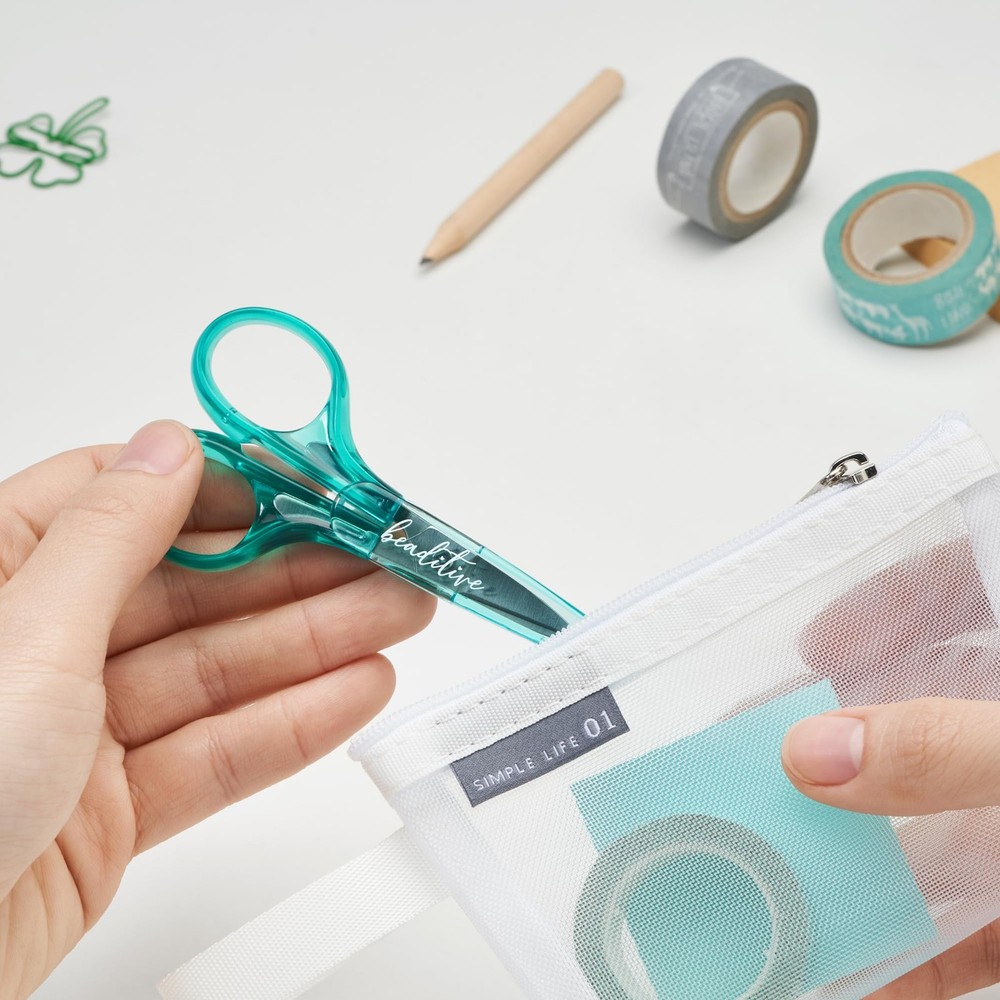 Beaditive Detail Craft Scissors Set 2 Pc. Curved and Straight, Sharp, Compact