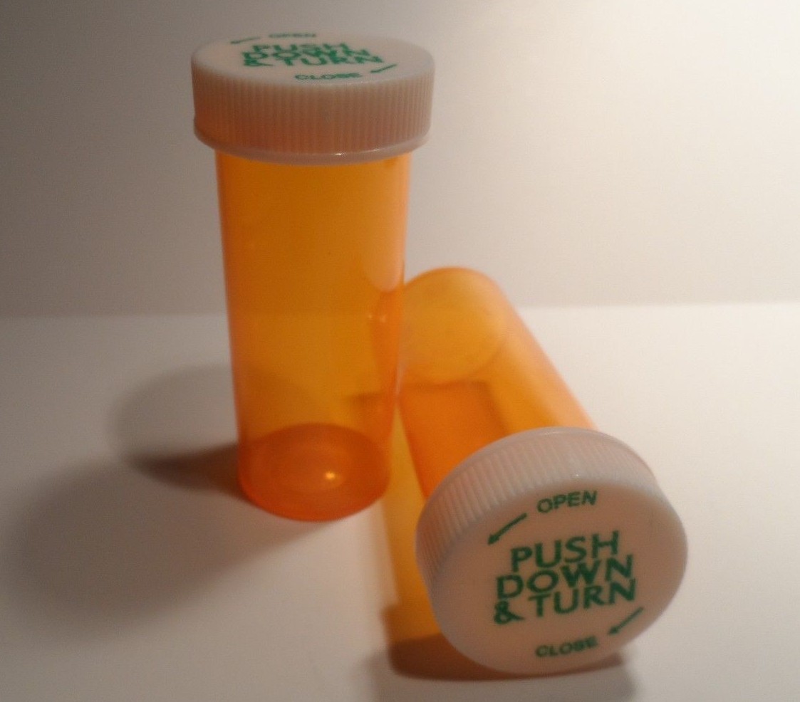 RX Prescription Medicine Plastic Storage Bottles & Caps BRAND NEW Many Sizes
