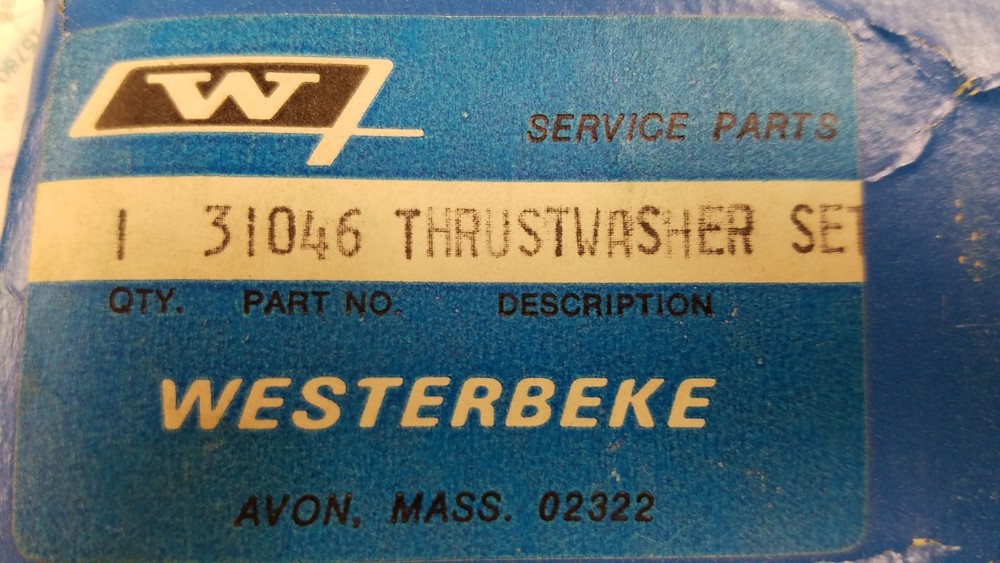 Westerbeke 031046 31046 Thrust Washer Set STD