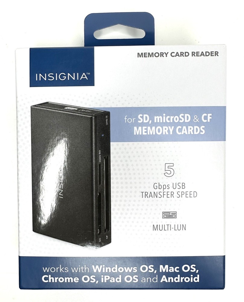 Insignia USB-C to SD, microSD and CompactFlash Memory Card Reader