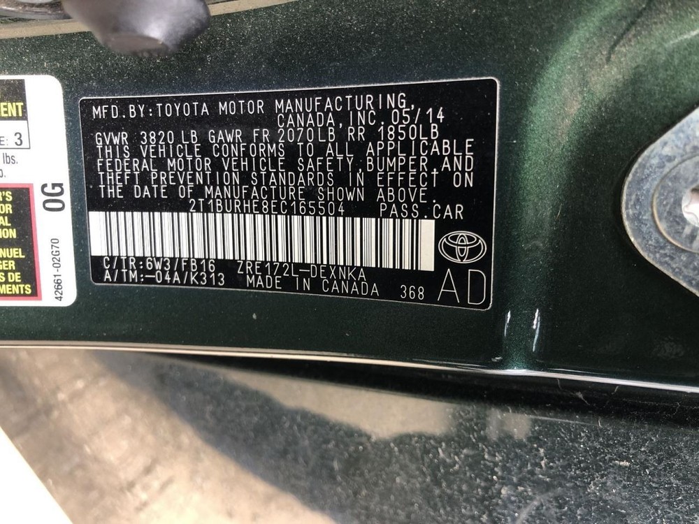 Camera/Projector Rear Camera Decklid Mounted Fits 14-16 COROLLA 927381