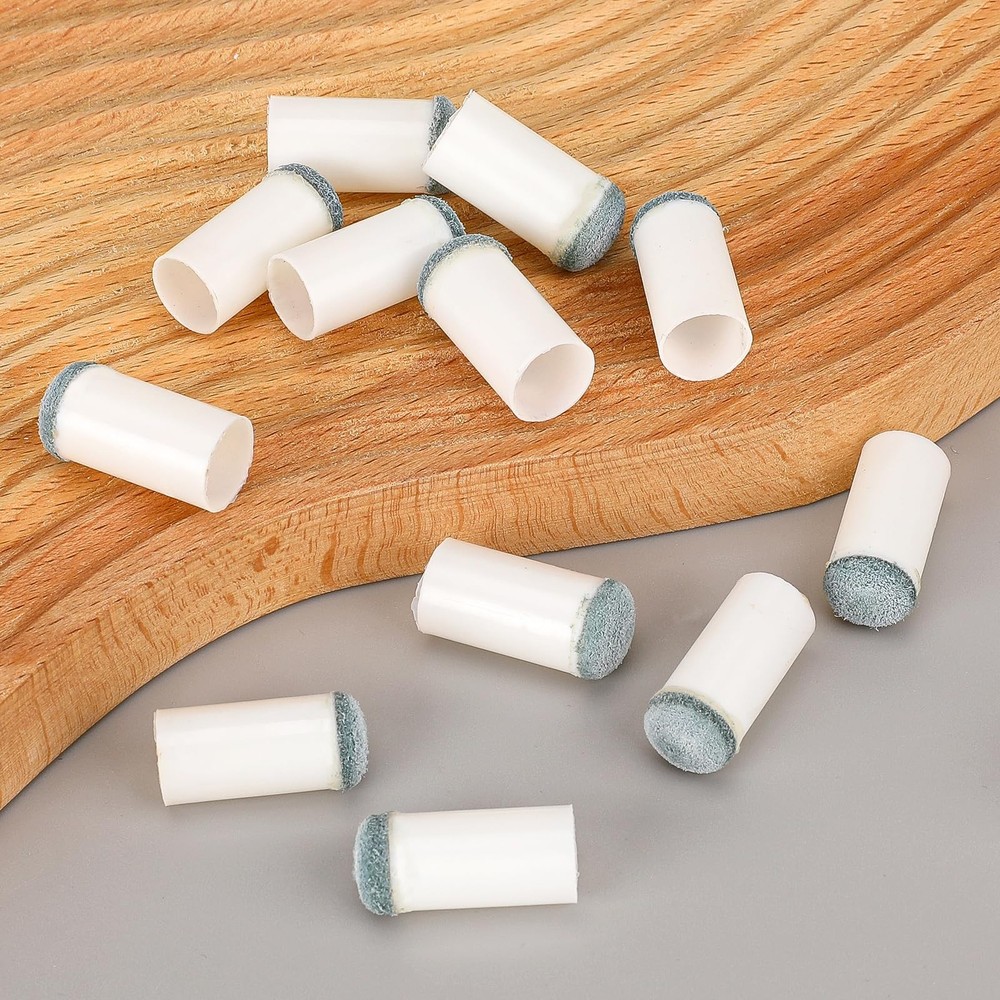 13mm Billiard Pool Cue Tips - 20 Pack Slip-On Replacement Set