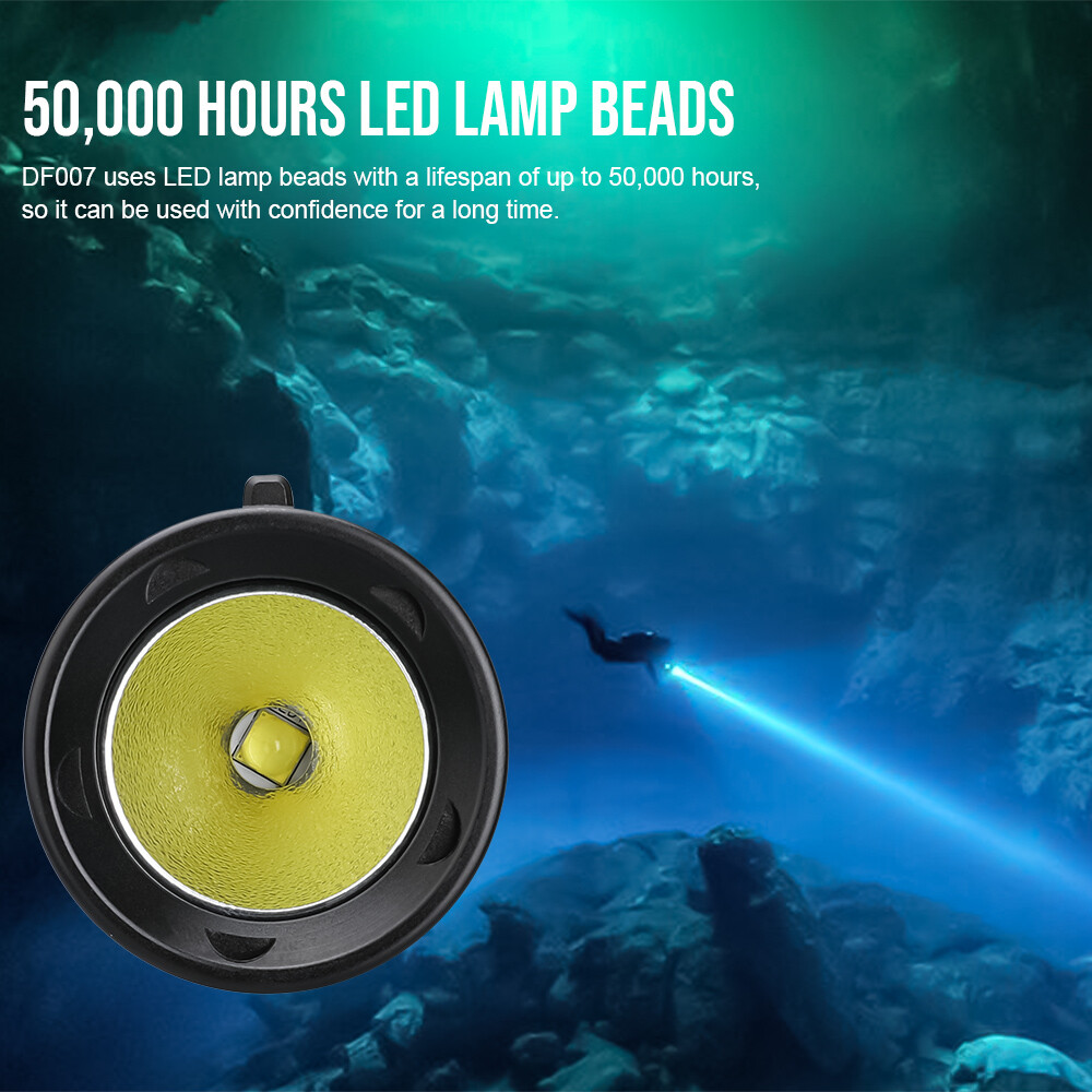 Trustfire DF007 LED Scuba Diving Flashlight 3350 Lumen 100M Dive Light 3 Modes
