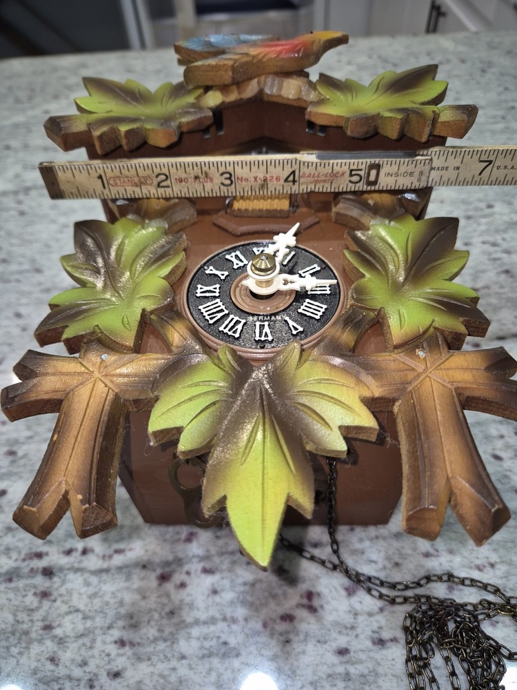 Vintage Small Hurbert Herr Cuckoo Clock Refurbished And Working