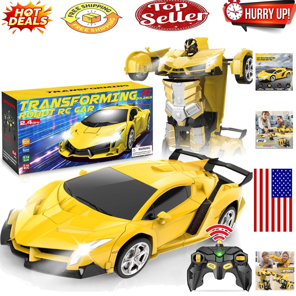 Transforming RC Car & Robot | High-Speed, 360 Spins, & One-Button Transformat...