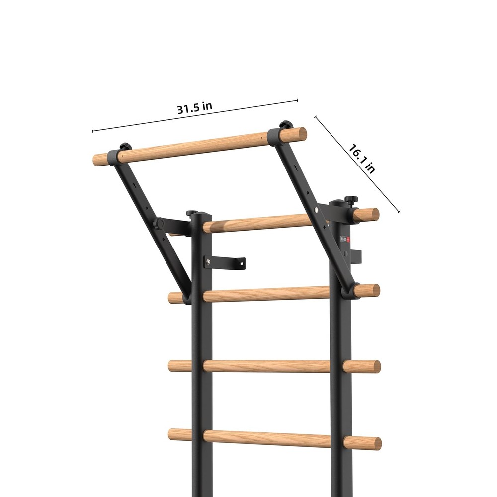 DHT Stall Bars & Pull-Up Bars - Wall Mounted Calisthenics Dip Bar Accessory -...