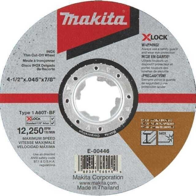 New Makita E-00446 X-LOCK 4-1/2"x.045 Type 1 60G Stainless Cut-Off Wheel 8x Pack