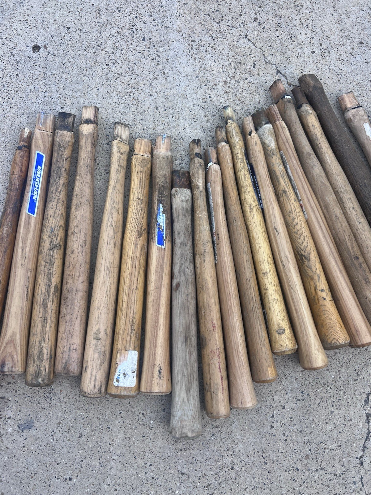 LOT of 4 Used Vaughan 12-14in Handles, Wood Turning, Repurposing, Crafting