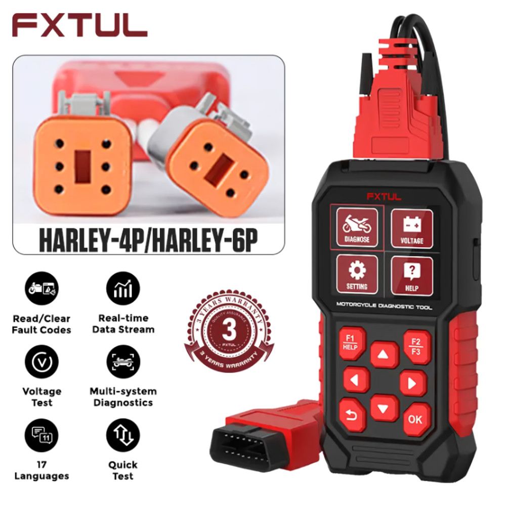 OBD2 Code Reader Scanner Motorcycle Diagnostic Tool Clear Fault Code For Harley