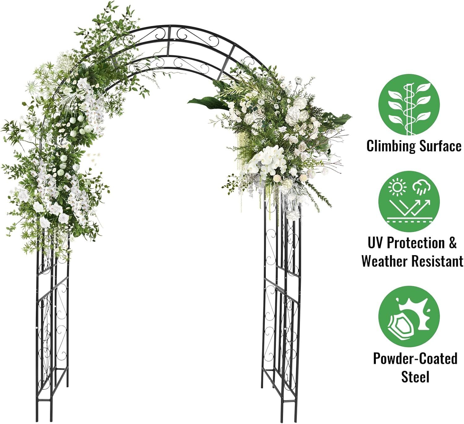 Metal Garden Arch 7.0'' High x 4.5'' Wide Outdoor Garden Lawn Backyard Patio