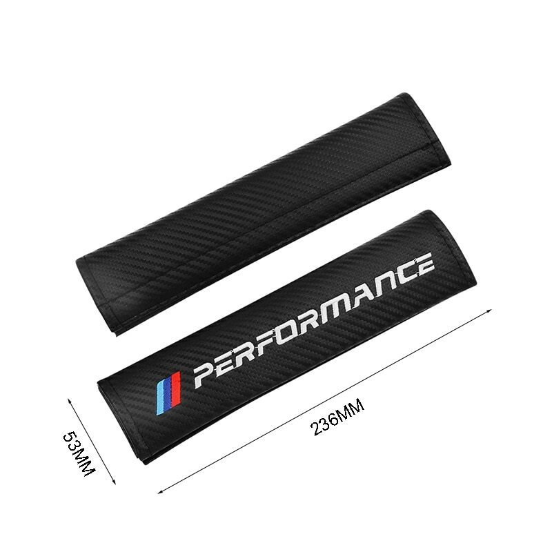 2pcs Performance Car Carbon Seat Belt Cover Safety Shoulder Strap Cushion Pad