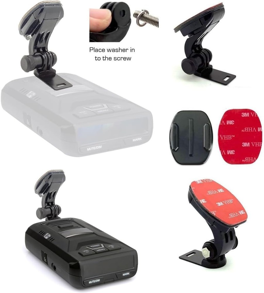 3M Adhesive Windshield Mount for Uniden Radar Detectors - Secure & Adjustable