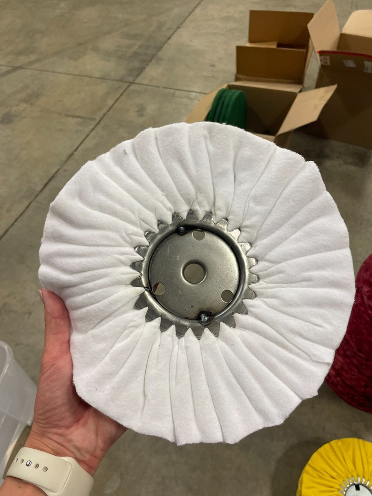 10" White Domet Flannel Buffing Wheel
