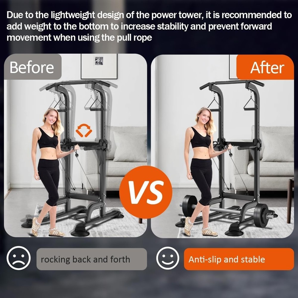 Multi-Functional Power Tower with Adjustable Height – 330 lbs Capacity