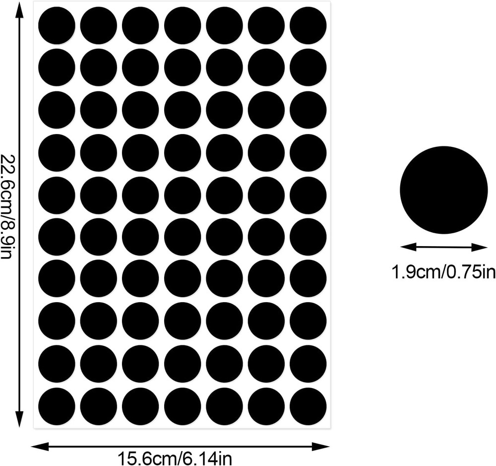 3500 Dot Stickers, 3/4 inch Black Coding Labels, Circle 3500 Pieces,