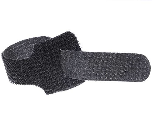 6" Black Hook and Loop Cable Ties - (pack of 10)
