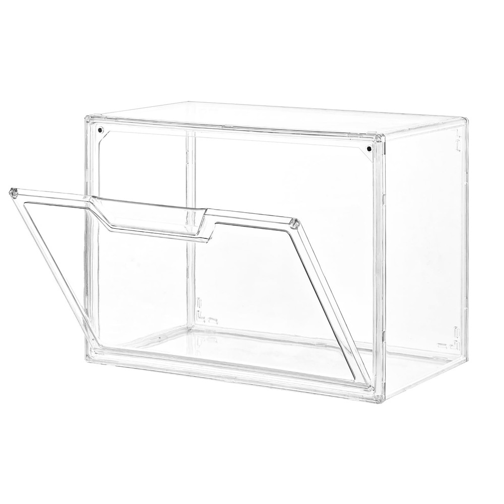 Stackable Storage Bins,Clear Acrylic Display Case, Acrylic Boxes with Lids, S...