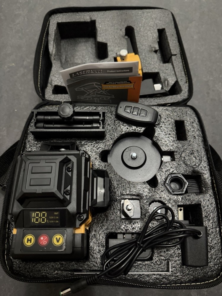 Feidside Line Laser Level Remote Control Portable Battery Included Accessories