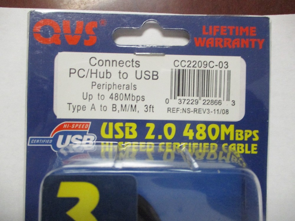 QVS CC209C-03 PC/HUB TO USB CABLE (3FT)
