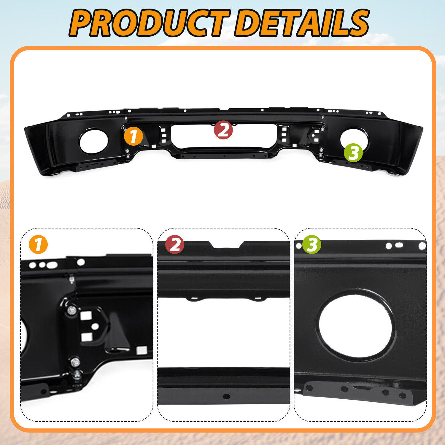 Front Black Steel Bumper Face Bar For Ford F150 2009-2014 w/ Fog Light US NEW