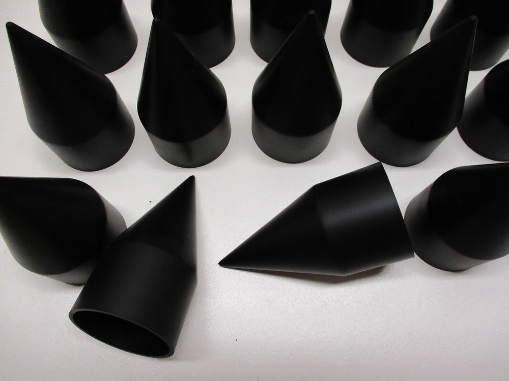 (20) Wheel Lugnut Black Plastic 33mm Thread On Spike Nut Covers Caps / 4 1/8"