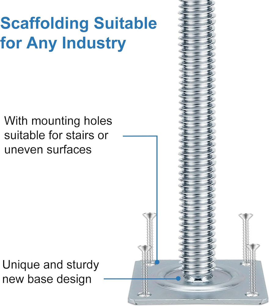 18" Scaffold Adjustable Leveling-Jack Parts - Galvanized Solid Threaded Rod Sca