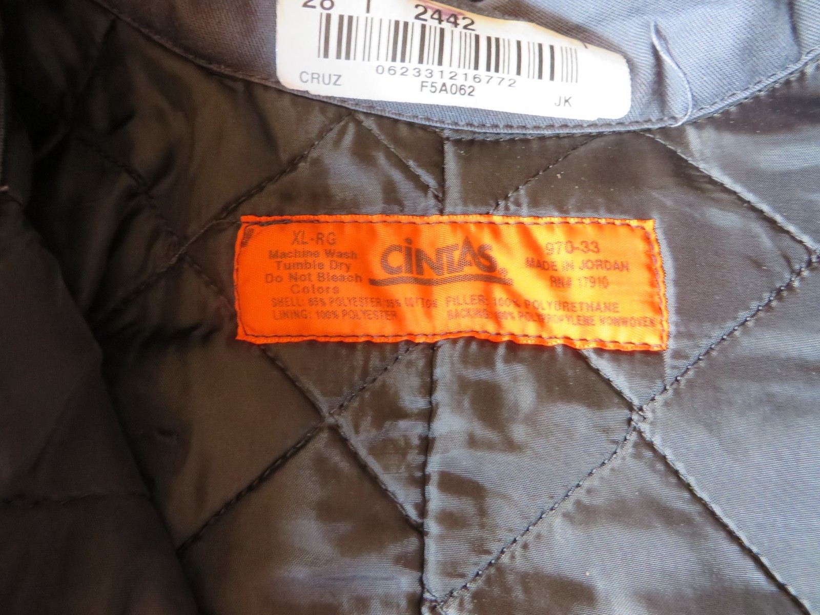 Work Jackets Used Uniform Cintas Unifirst Red Kap Insulated Lined Panel Coat