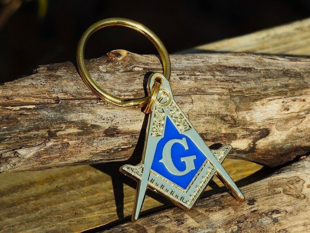 Masonic Embossed Key Ring - Key Chain - Square and Compasses - Freemasons