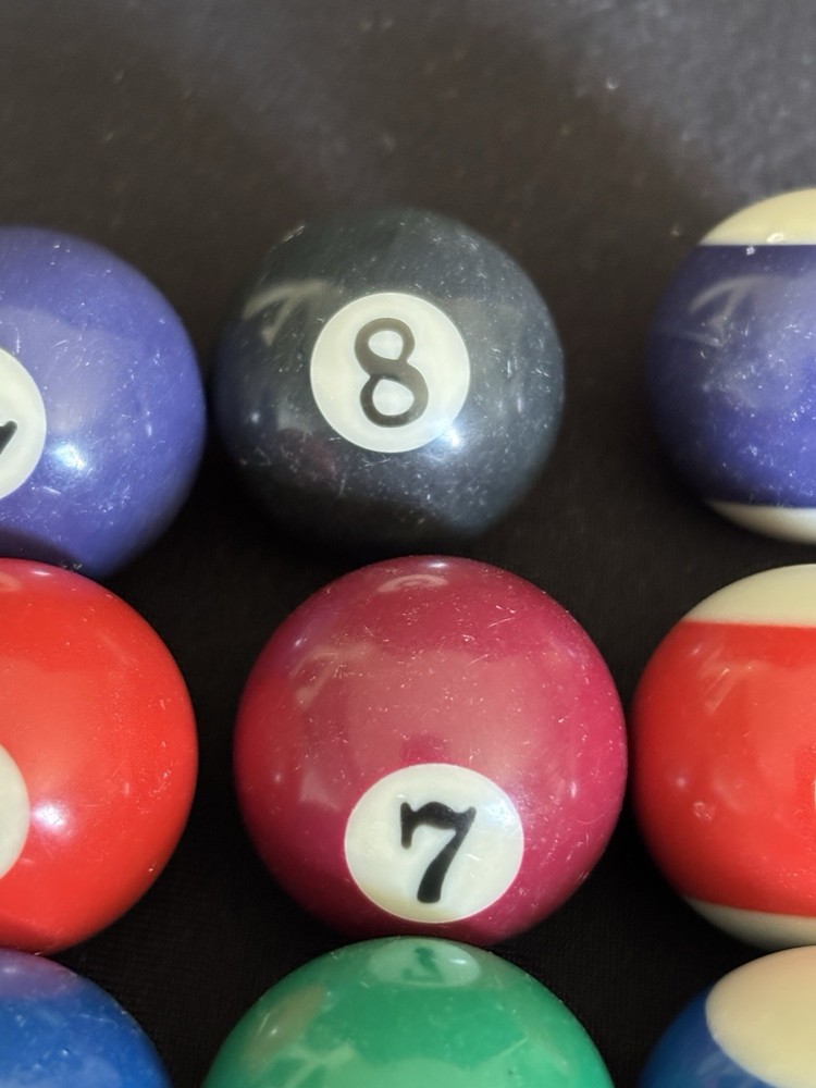 Billiard Pool Mini Balls Full Set 16pc Solid Stripe Cue Replacement Game Parts