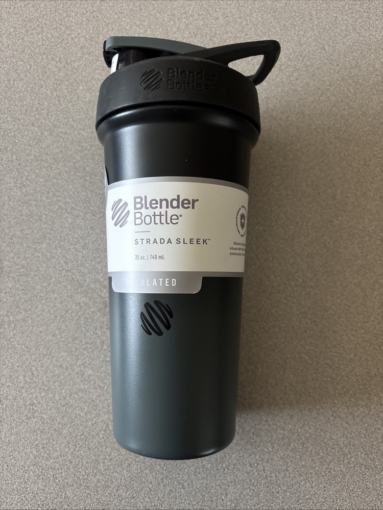 Blender Bottle Strada Sleek 25 Oz. Black Insulated Lockable