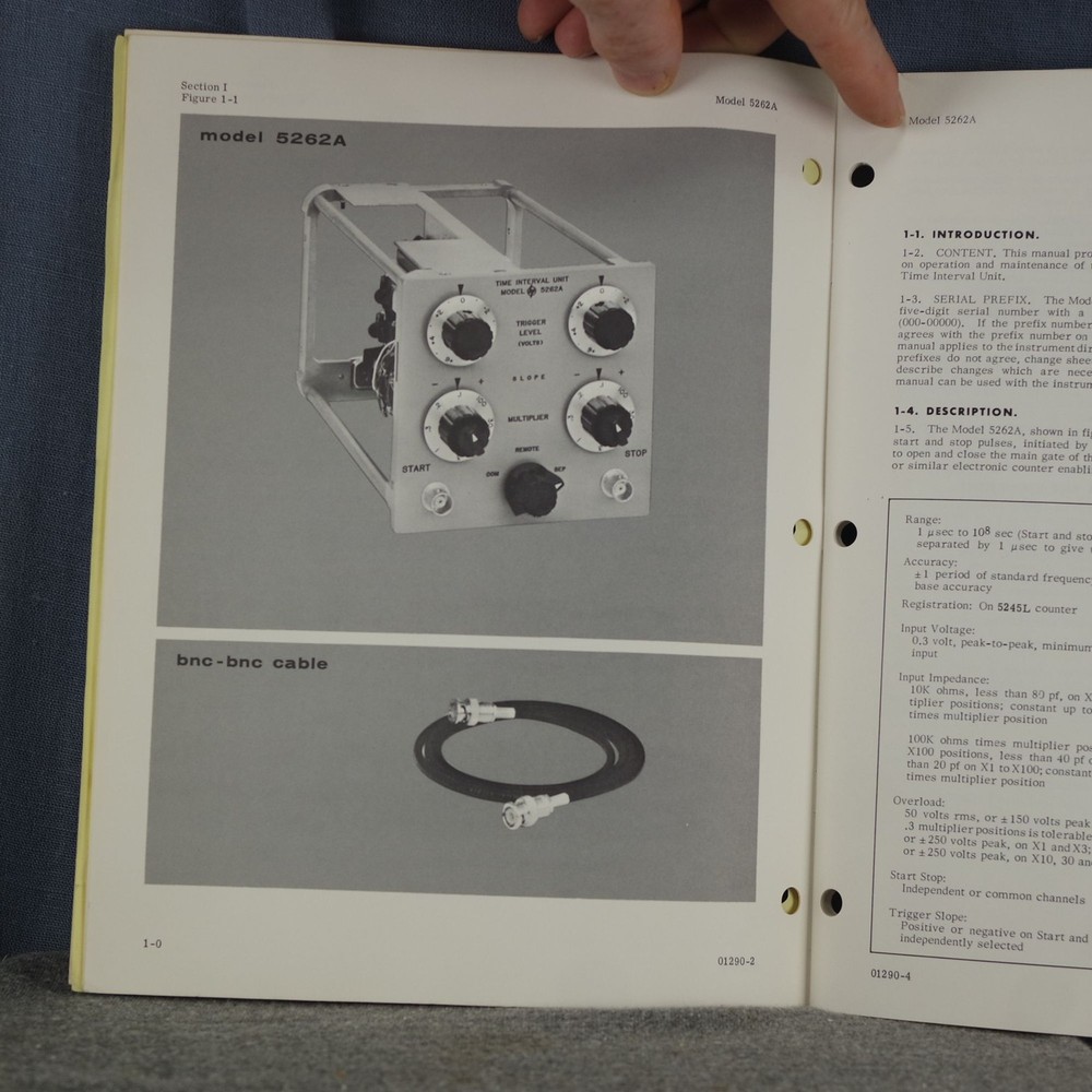 HP 5262A Time Interval Unit Operating and Service Manual
