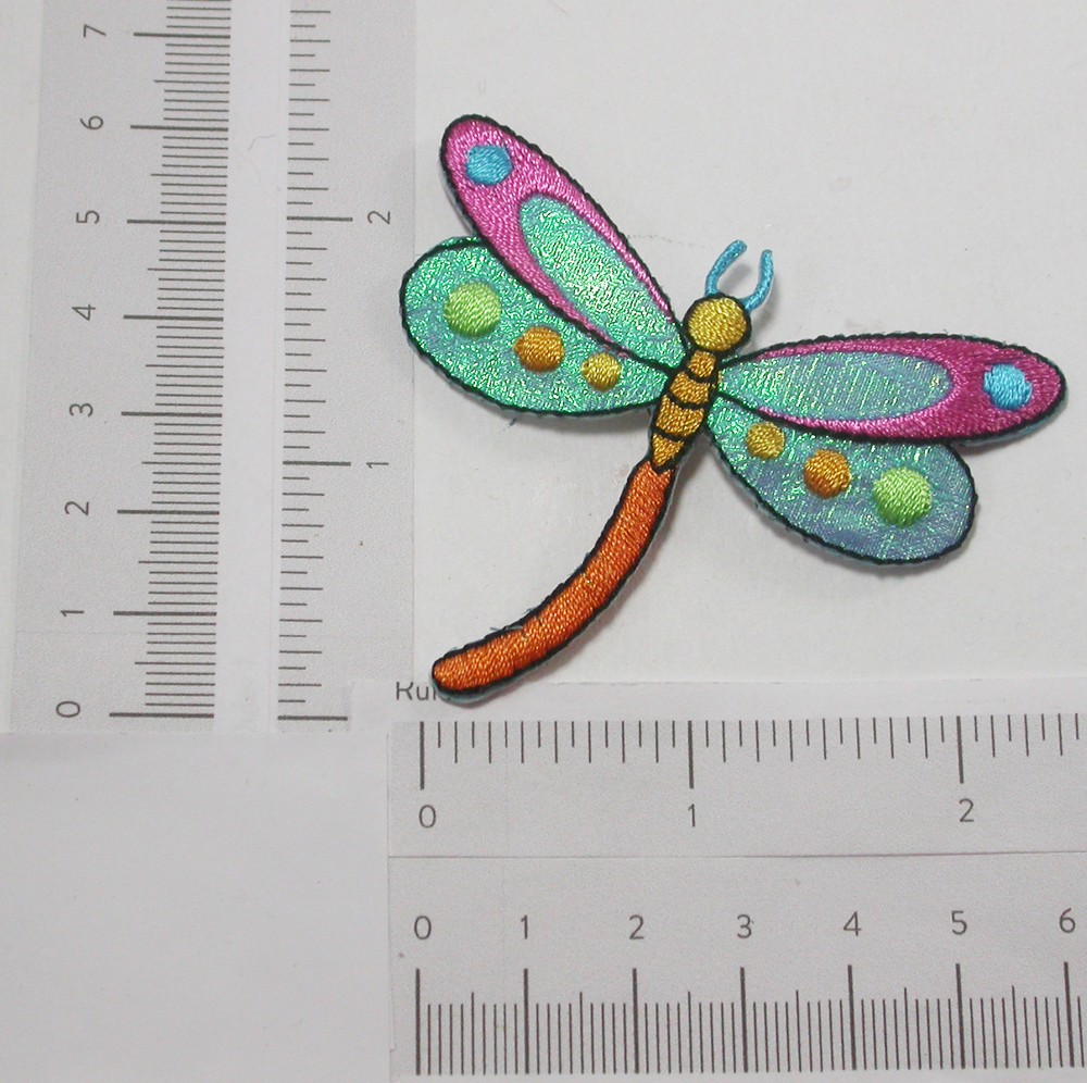 Sparkle Dragonfly Iron On Patch Applique -  12 Pack (Large)