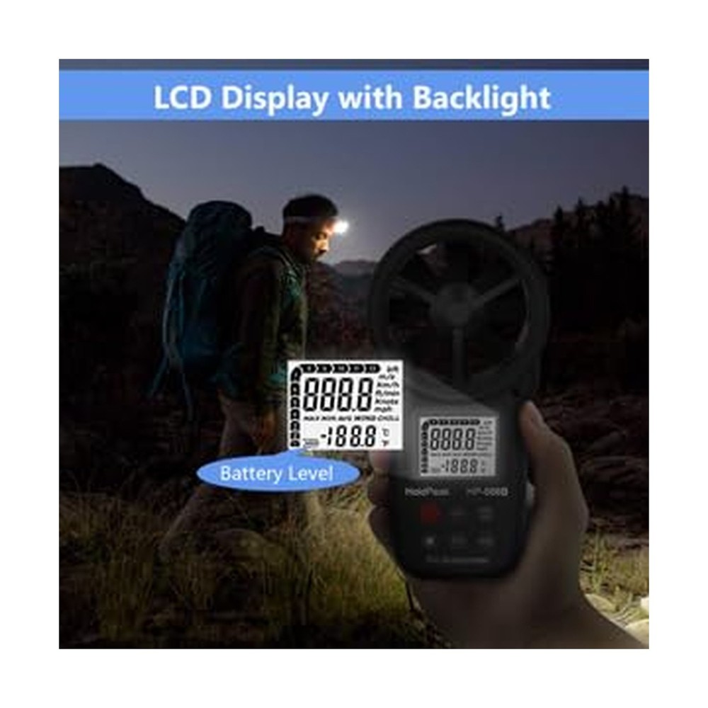HoldPeak Handheld Anemometer Bluetooth with Tripod, Digital Wind Speed Gauge ...
