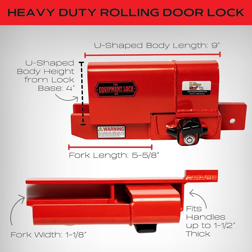 Heavy Duty Rolling Door Lock - Keyed Roll Up Door Security, Keyed Differently