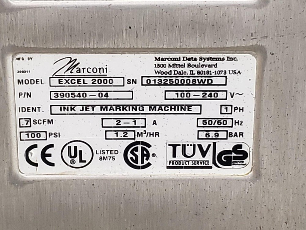 Marconi Videojet EXCEL 2000 Ink Jet Printer
