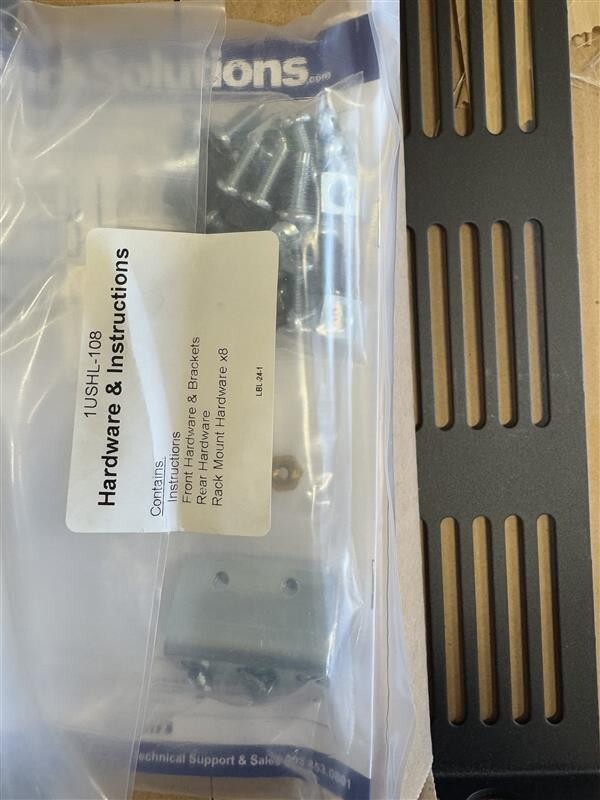 19" 1U Rack Fixed Shelf, 24" Depth (INCOMPLETE KIT) (108-2272)