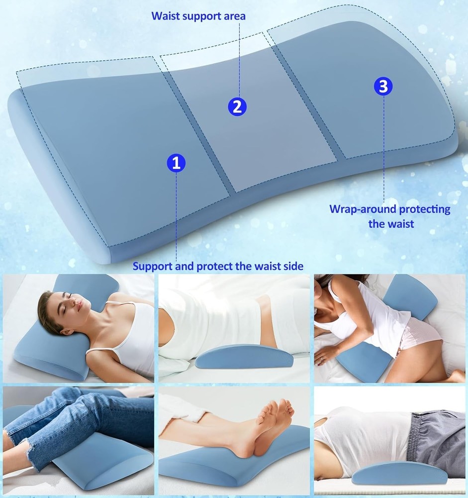 Versatile Cooling Back Pillow for Side, Back & Stomach Sleepers - Memory Foam