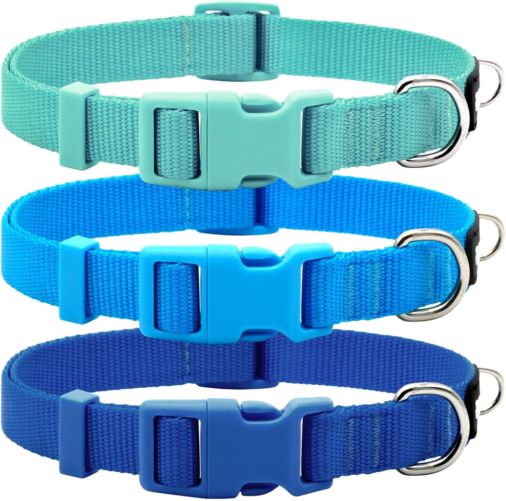 3 Pack Dog Collars Comfortable and Adjustable Nylon Dog Collars for for Small Do