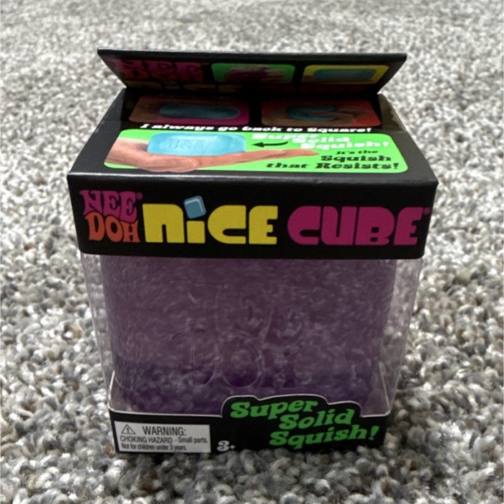 Nee Doh Nice Cube Super Solid Squish Toy Purple 8+ Years