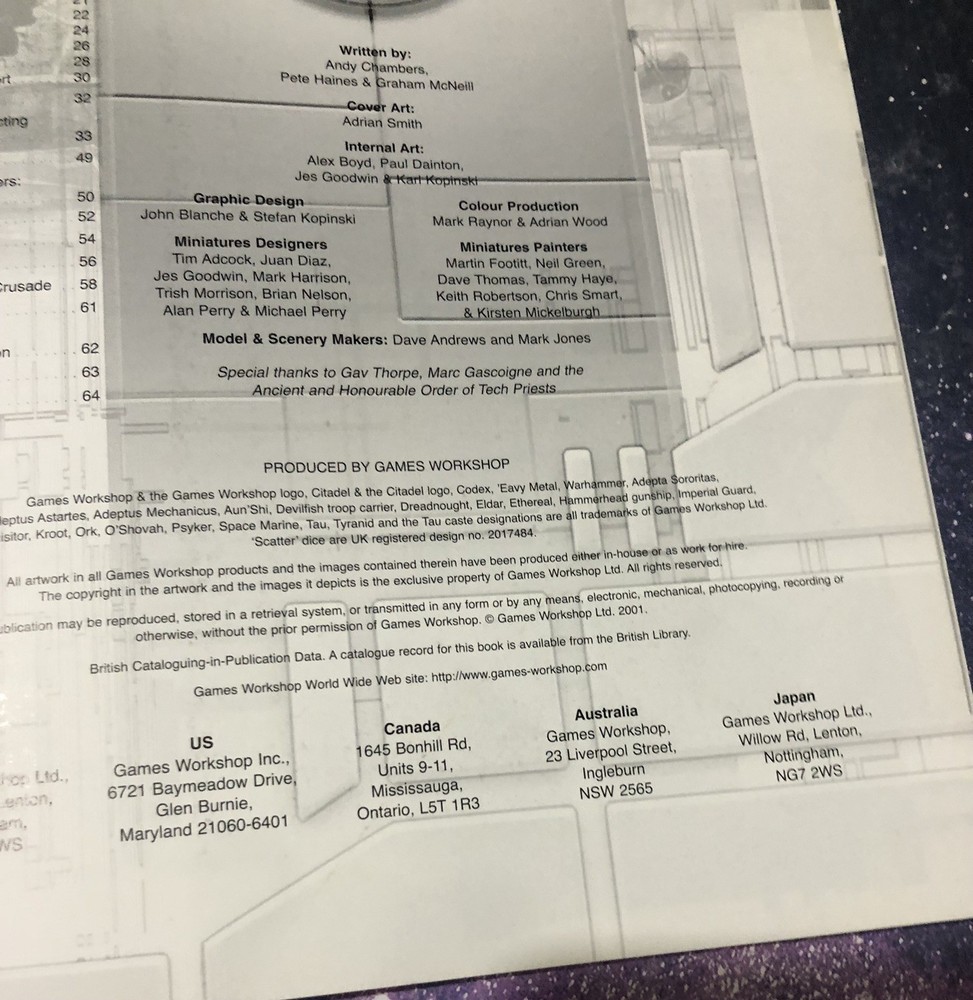 Tau Empire Codex Warhammer 40K Games Workshop 2001