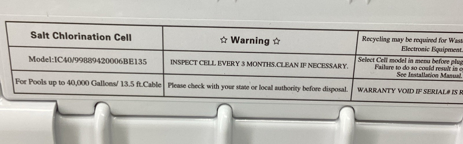 Salt Water Pool Chlorinator System Inline Salt Chlorine Generator w/ Flow Switch