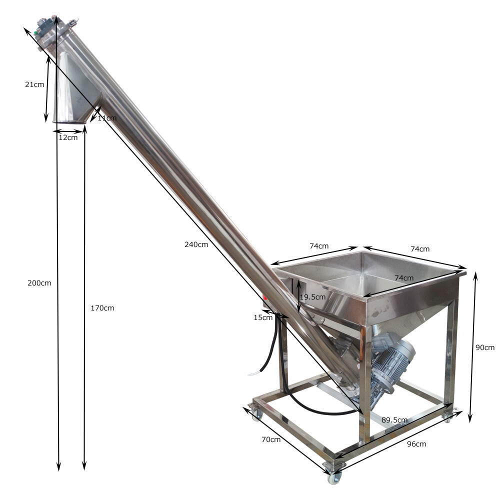 Automatic Screw Elevator Particle Spiral Feeding Machine Stainless Steel