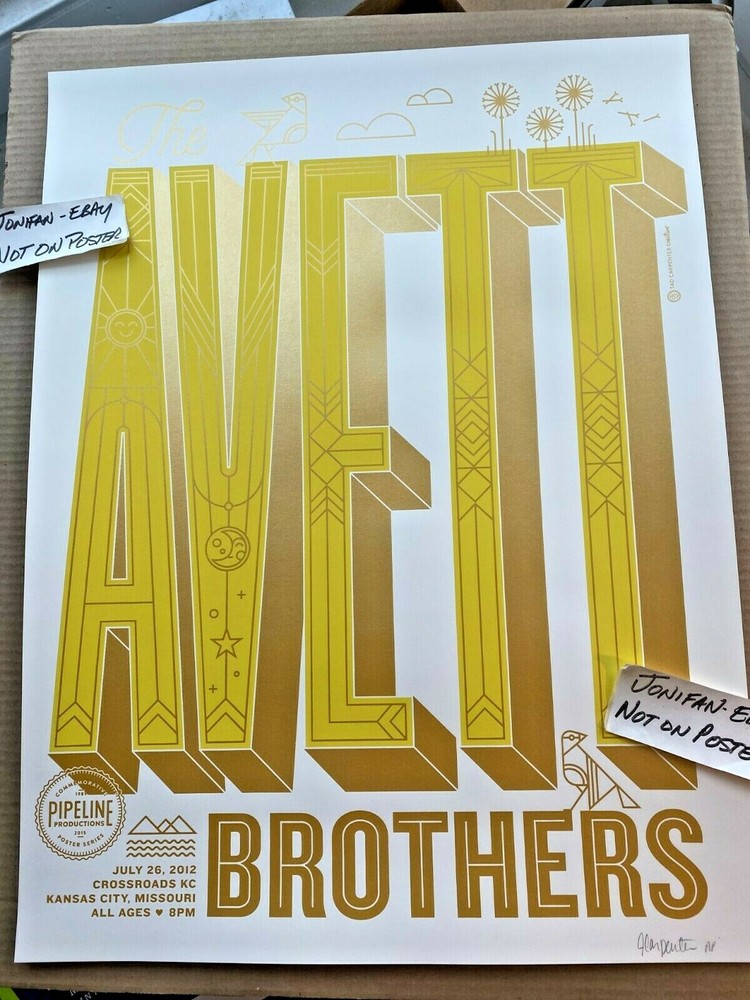 THE AVETT BROTHERS POSTER 2012 Kansas City MO SIGNED AP SUPER RARE Ships Today