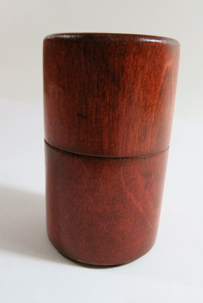 Antique Turned Box Shaped Treenware Drill Bit/Punch Storage Container—Refinished