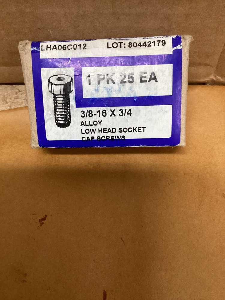 low head socket screw 3/8-16X3/4 (25-EACH)